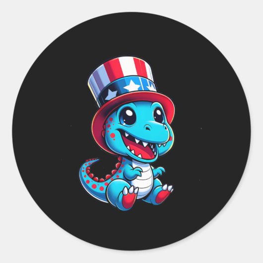 Happy 4th van juli Onafhankelijkheidsdag Mannen Vr Ronde Sticker (Voorkant)