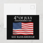 Happy 4th van juli Onafhankelijkheidsdag rood wit Briefkaart (Voorkant / Achterkant)
