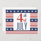 Happy 4th van juli Onafhankelijkheidsdag rood wit Feestdagenkaart (Voorkant / Achterkant)