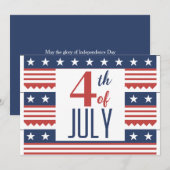 Happy 4th van juli Onafhankelijkheidsdag rood wit  Feestdagenkaart (Voorkant / Achterkant)