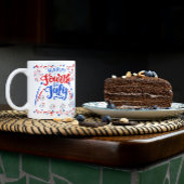 Happy 4TH van juli rood blauw en wit Mok