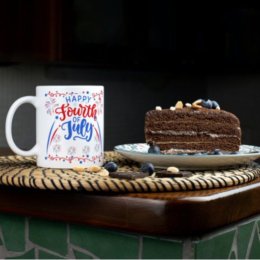 Happy 4TH van juli rood blauw en wit Mok