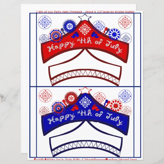 Happy 4th van juli Rood Wit Blauw Party Petten Cra (Voorkant / Achterkant)