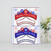 Happy 4th van juli Rood Wit Blauw Party Petten Cra (Staand voorkant)