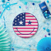 Happy 4th van juli Schattige rood wit en blauw Papieren Bordje (Feest)