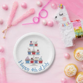 Happy 4th van juli waterverf cupcakes papieren bordje (Feest)
