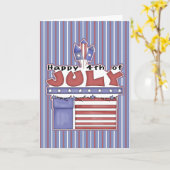 Happy 4th van juli - Wenskaart Kaart (Gele Bloem)