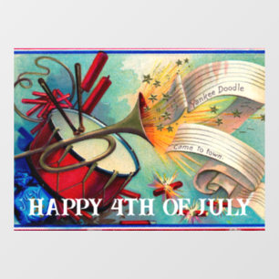 Happy 4th van juli Window Cling Raamsticker
