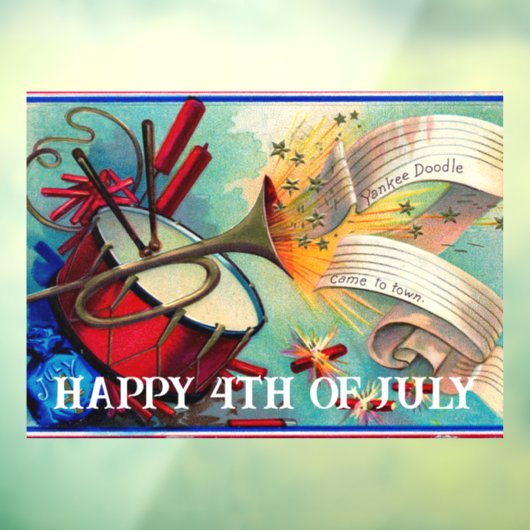  Happy 4th van juli Window Cling Raamsticker (Vel 3)