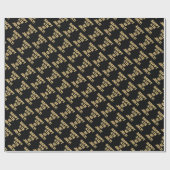 Happy 4th van juli zwart glanzend inpakpapier (Vlak)