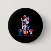 Happy 4th voor juli ronde button 5,7 cm (Voorkant)