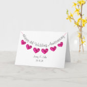 Happy 4th Wedding Jubileum bloem hart bunting Kaart (Gele Bloem)