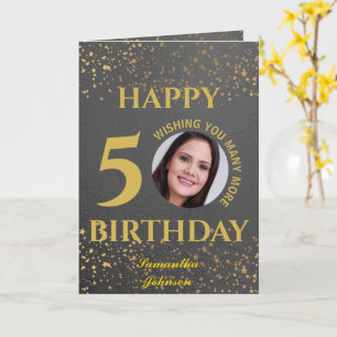 Happy 50 Birthday Folded Wenskaart Kaart