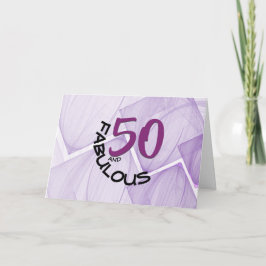 Happy 50 en Fabulous Birthday Typografie Kaart