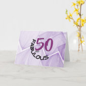 Happy 50 en Fabulous Birthday Typografie Kaart (Gele Bloem)