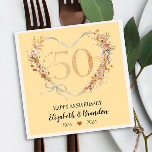 Happy 50ste Jubileum bruiloftsservetten Servet