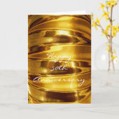 Happy 50ste Jubileum in sprankelend goud Kaart (Gele Bloem)