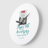 Happy 50th anniversary photo turquoise bow name da grote klok (Hoek)