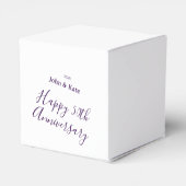 Happy 50th anniversary purple name year simple  bedankdoosjes (Achterkant)