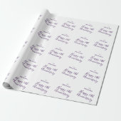 Happy 50th anniversary purple name year simple  cadeaupapier (Uitgerold)