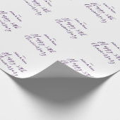 Happy 50th anniversary purple name year simple  cadeaupapier (Hoek)