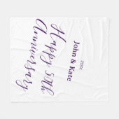 Happy 50th anniversary purple name year simple  fleece deken (Voorkant (Horizontaal))