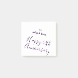 Happy 50th anniversary purple name year simple  post-it® notes