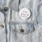 Happy 50th anniversary purple name year simple  ronde button 5,7 cm (In situ)