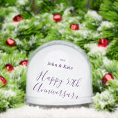 Happy 50th anniversary purple name year simple  sneeuwbol (Kerstmis)