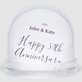 Happy 50th anniversary purple name year simple  sneeuwbol (Achterkant)