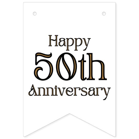 Happy 50th Anniversary Vlaggen Slagbanner Vlaggetjes (Eerste vlag)