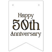 Happy 50th Anniversary Vlaggen Slagbanner Vlaggetjes (Derde vlag)