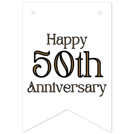 Happy 50th Anniversary Vlaggen Slagbanner Vlaggetjes (Derde vlag)