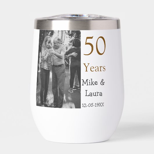 Happy 50th Anniversary Voeg paar naam datum bruilo (Voorkant)