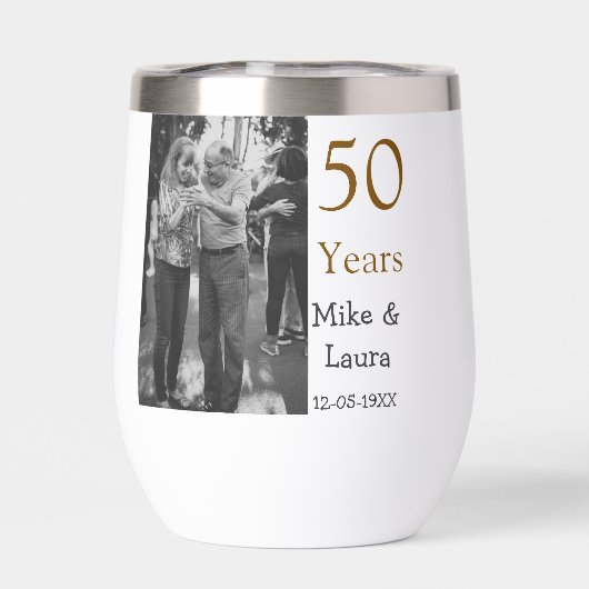 Happy 50th Anniversary Voeg paar naam datum bruilo (Achterkant)