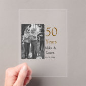 Happy 50th Anniversary Voeg paar naam datum bruilo Acryl Uitnodigingen (Insitu (Draagbaar))