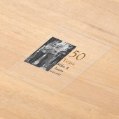 Happy 50th Anniversary Voeg paar naam datum bruilo Acryl Uitnodigingen (Laagn)