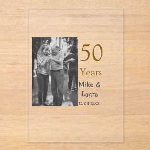 Happy 50th Anniversary Voeg paar naam datum bruilo Acryl Uitnodigingen