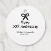 Happy 50th Anniversary Voeg paar naam datum bruilo Bedankjes Labels (Achterkant)