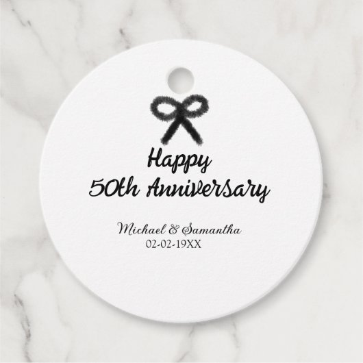 Happy 50th Anniversary Voeg paar naam datum bruilo Bedankjes Labels (Voorkant)