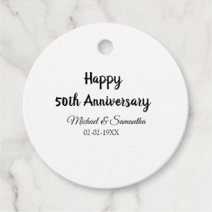 Happy 50th Anniversary Voeg paar naam datum bruilo Bedankjes Labels