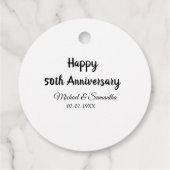 Happy 50th Anniversary Voeg paar naam datum bruilo Bedankjes Labels (Achterkant)