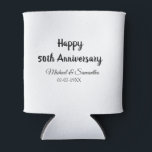Happy 50th Anniversary Voeg paar naam datum bruilo Blikjeskoeler<br><div class="desc">ontwerp</div>