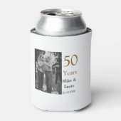 Happy 50th Anniversary Voeg paar naam datum bruilo Blikjeskoeler (Blikje Voorkant)
