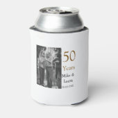 Happy 50th Anniversary Voeg paar naam datum bruilo Blikjeskoeler (Blikje Achterkant)