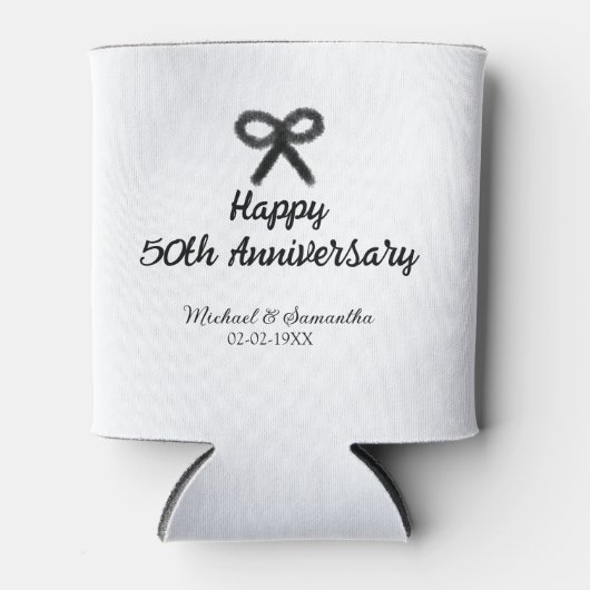Happy 50th Anniversary Voeg paar naam datum bruilo Blikjeskoeler (Voorkant)