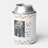 Happy 50th Anniversary Voeg paar naam datum bruilo Blikjeskoeler (Blikje Voorkant)