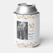Happy 50th Anniversary Voeg paar naam datum bruilo Blikjeskoeler (Blikje Achterkant)