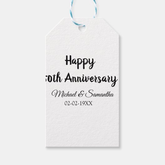 Happy 50th Anniversary Voeg paar naam datum bruilo Cadeaulabel (Voorkant)