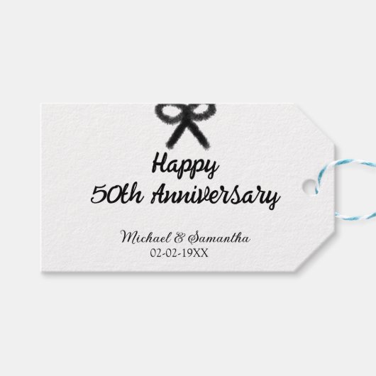 Happy 50th Anniversary Voeg paar naam datum bruilo Cadeaulabel (Voorkant (Horizontaal))